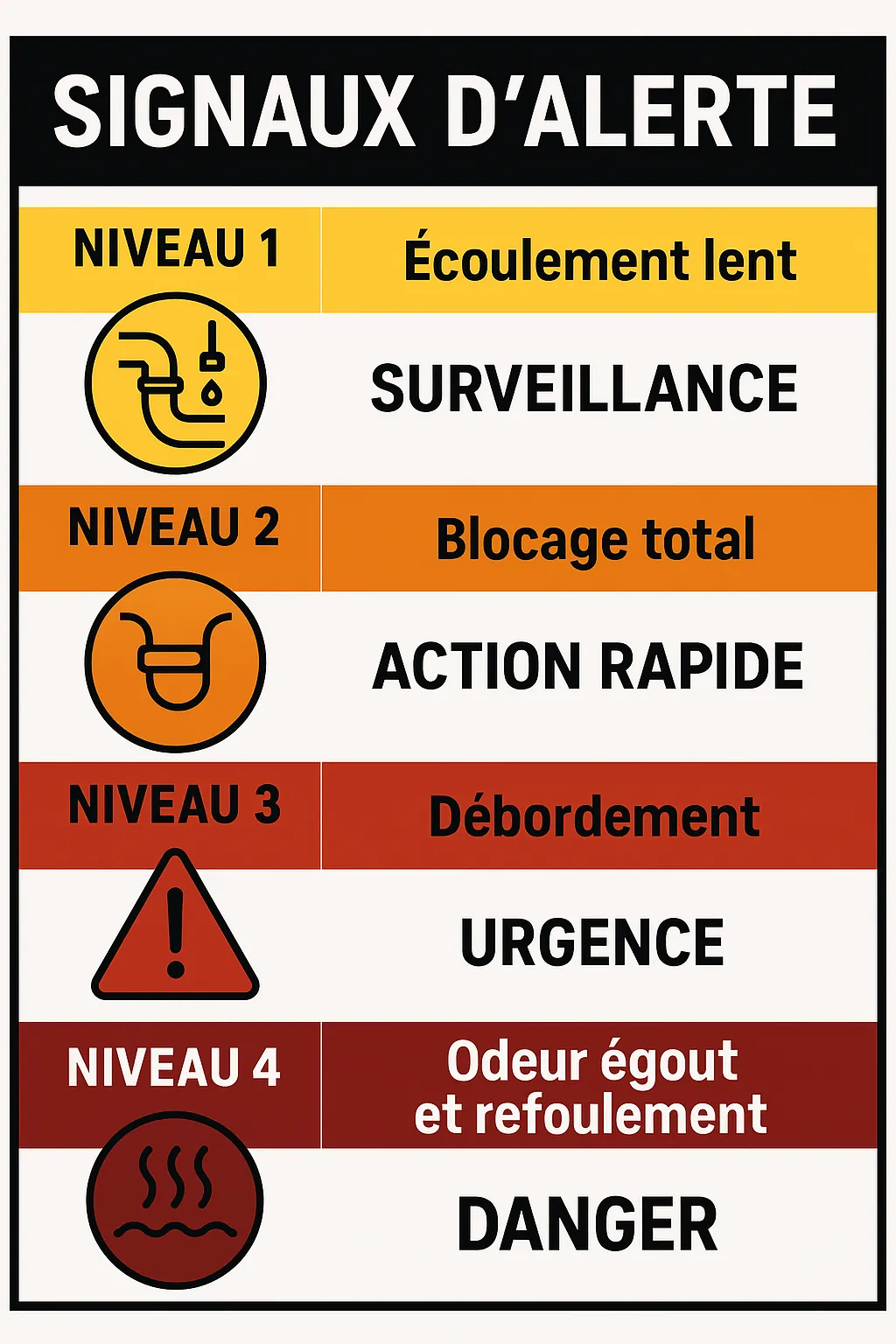 Infographie signaux d'alerte officiels ARS - Actions immédiates